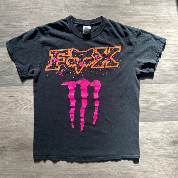 Fox Racing Tops - Vintage y2k Fox Racing Monster Energy drink Graphic Tee shirt